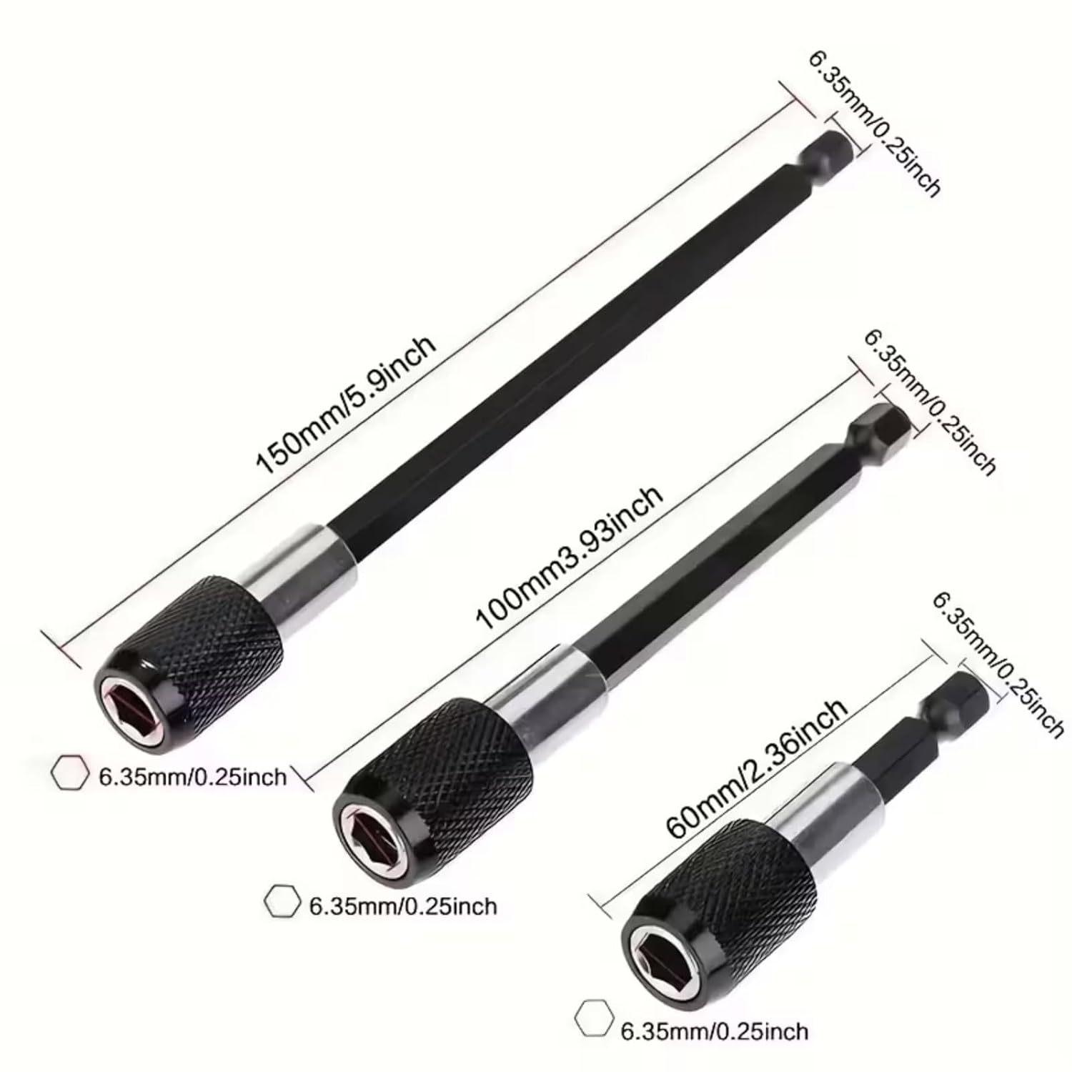 Cross-border best-selling hexagonal quick-release self-locking extended magnetic bit extension rod wholesale socket quick connection rod