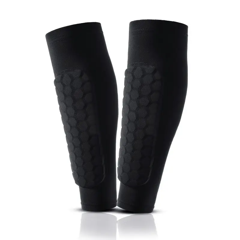 High Elastic Breathable Calf Compression Sleeves, Shock Absorbing Silicone Pads, Anti-Slip Shin Guards, Anti-Impact Leg Protectors