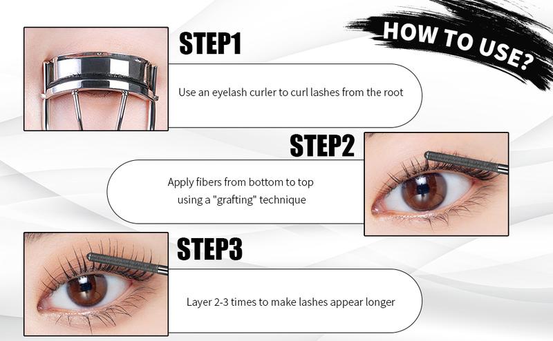 Fiber Mascara 4D Silk Fiber Eyelash Extension Waterproof Long Lasting Curling Lengthening Thickening No Smudge Silicone Brush for Women