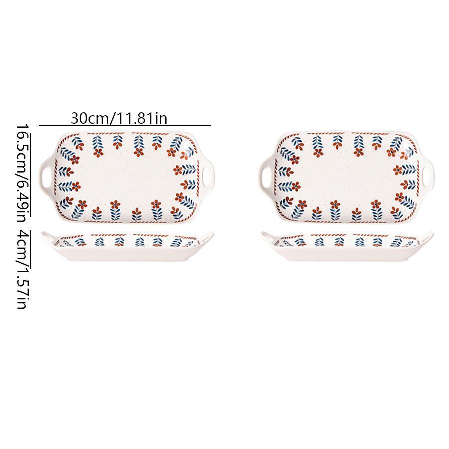 Strawberry Pattern Ceramic Plate, Cute Strawberry Pattern Baking Plate, Household Dinner Plate, Fruit Plate, Kitchenware