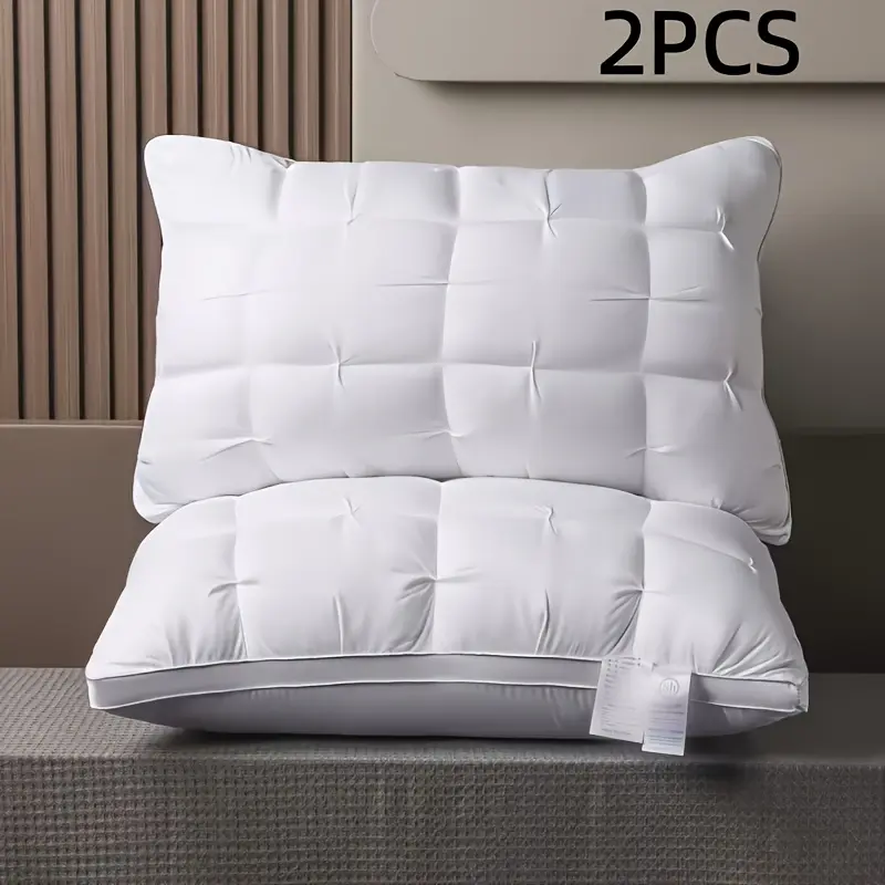 2 Pack Luxury Hotel-Grade Pillows, High-Resilience Plush Filled Ultra Soft for Deep Sleep, Suitable for Side & Back Sleepers, Breathable Cool for All Seasons