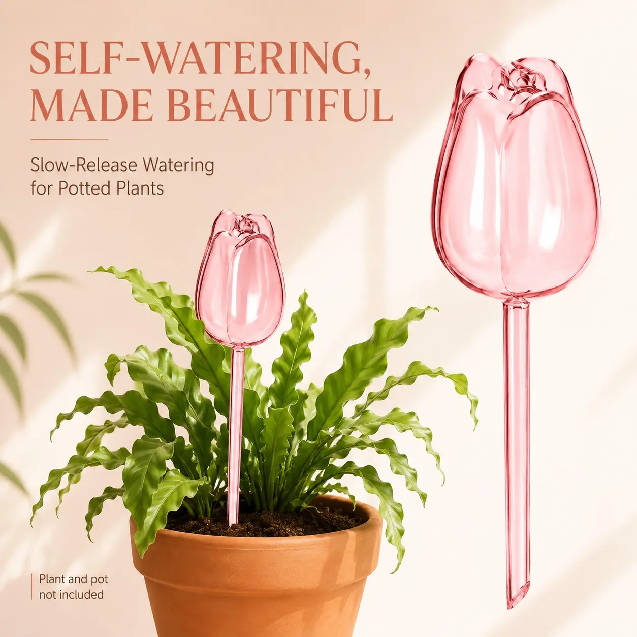 Rose-Shaped Automatic Watering System, 170ML Transparent PVC Adjustable Drip Rate, Ideal for Indoor Outdoor Plants & Travel Use