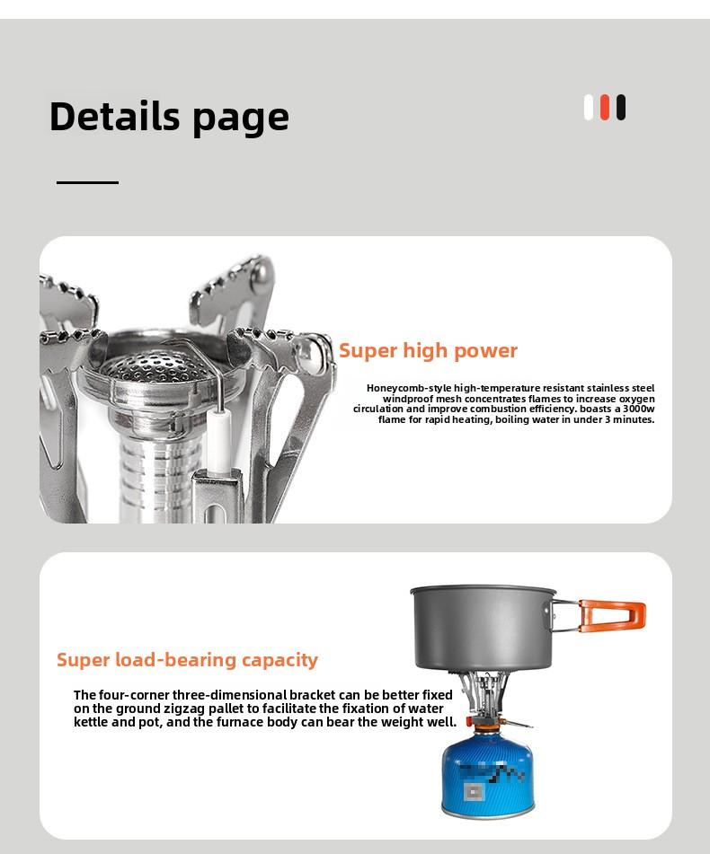 Portable Camping Stove with Electronic Ignition Backpacking Stoves Mini Integrated Cookware for Travel Outdoor Hiking Picnic Cooking