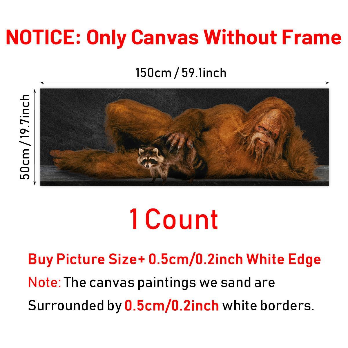 Sasquatch Pattern Canvas Painting without Frame, Unframed Art Print, Modern Wall Art, Wall Art Decor for Home Living Room Bedroom Office, Poster