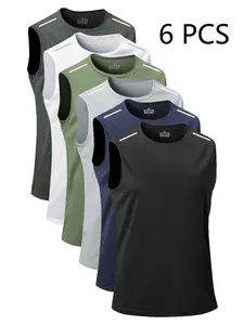 Men's Sleeveless Knit Vest, Geometric Print, Loose-Fitting, Summer Casual Wear, Comfortable Stretch, Ideal for Daily and Sports Use