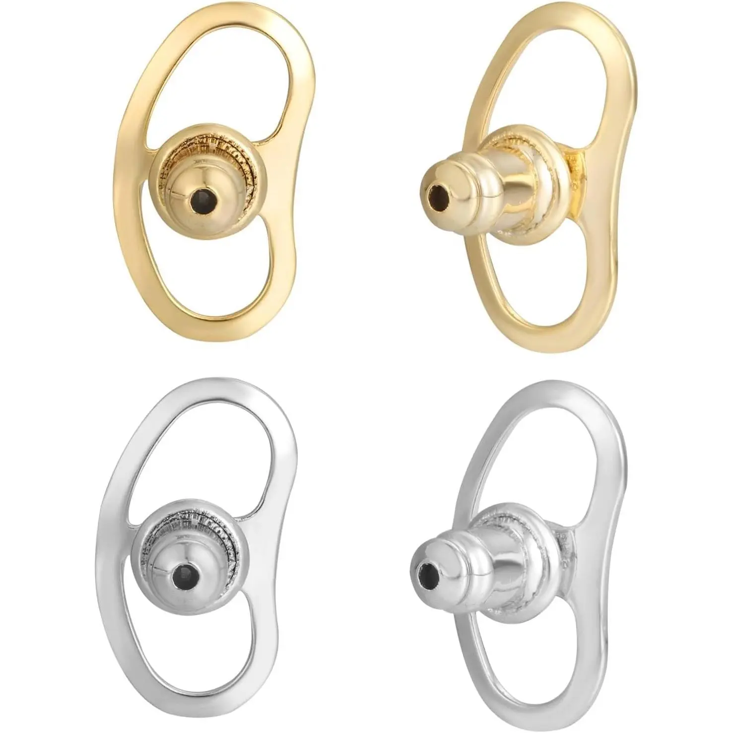 Earring Backs for Droopy Ears,  Locking  Earring Backs Replacements for Studs Large Earring Backings 4 count Tight Earring Lifter Backers for Heavy Earrings, Color