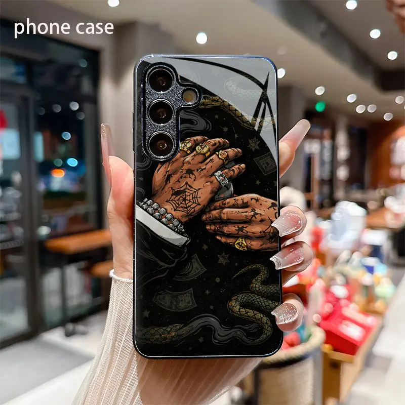 Phone Case - Mobile Cover Featuring an Arm Tattoo, Snake Design, Golden Additions, Cash, And Smoke. Compatible with Galaxy S26 S25 S24 S23 S22Pro S21 S20 Fe Plus Ultra Pro A56 A55 A54 A53 A52 A51 A36 A35 A34 A32 A26 A25 A24 A23 A16 A15 A14 A06 A05 A03s