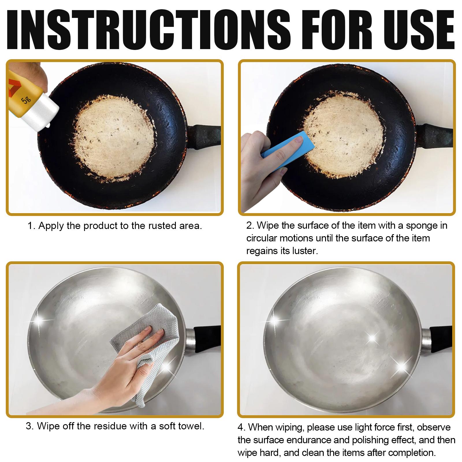 AMZ Metal Polish Cream, Copper Tire Rust Polishing Kitchen Metal Polishing Multifunctional Cleaning Care Cream