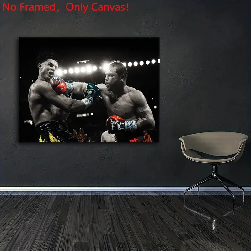 1 piece/set frameless canvas painting print poster, Classic realistic Boxing Sports star art, Canelo Alvarez, a perfect gift for mixed martial arts loves, ideal gift for bedroom, living room, dorm hallway, kitchen,s mural, wall decoration