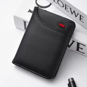 Men's Slim PU Leather Vertical Multi-Card ID Holder - Funky, Romantic, Glamorous, Ethnic, Auspicious Mini Compact Wallet for Business & Daily Use