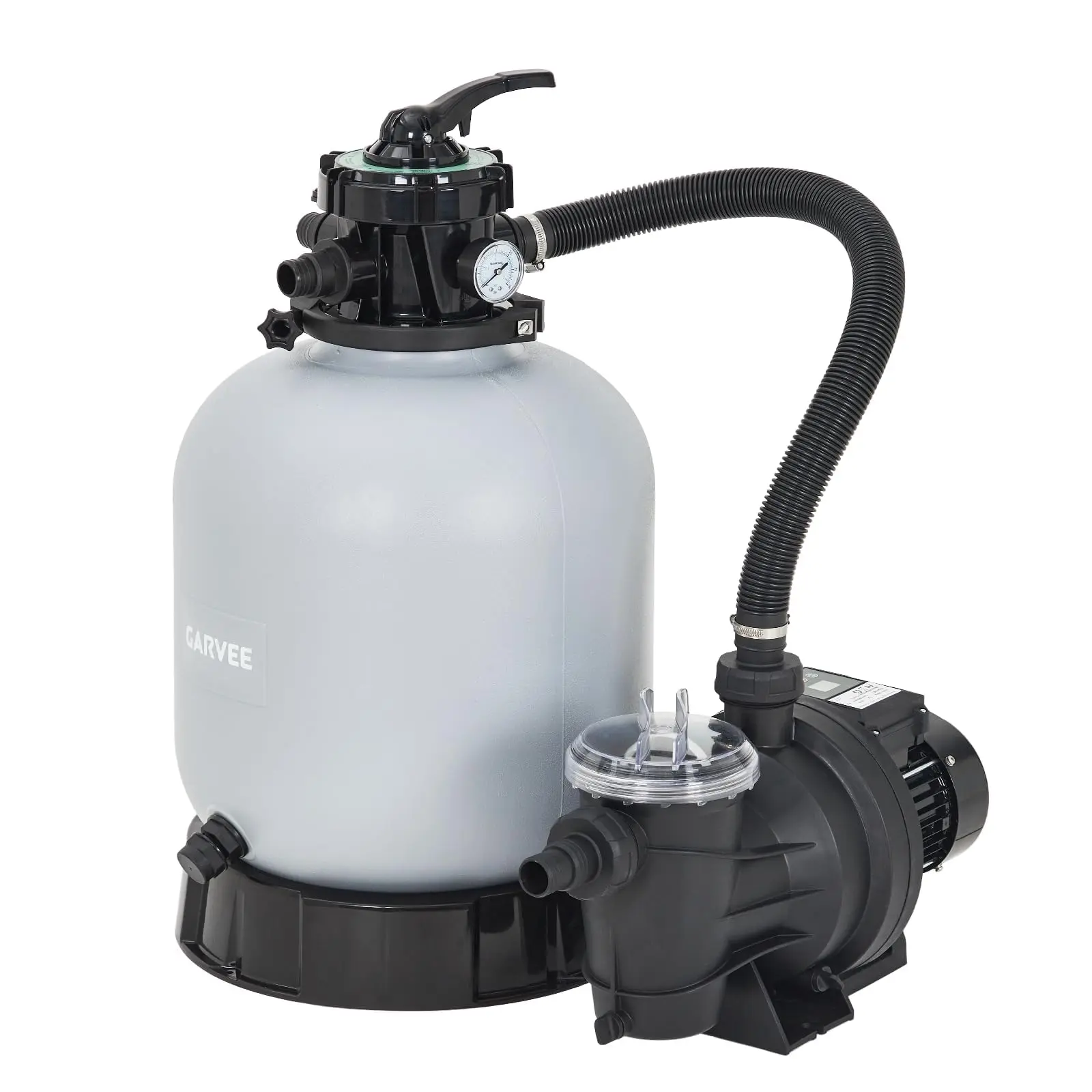 GAOMON Versatile Sand Filter Pump System for Above Ground Pools – 0.5HP/0.75HP/1.5HP, Up to 6075GPH, UV-Resistant 12"/13"/16" Tanks, 7-Way Valve, Strainer Basket, Efficient Pool Filtration