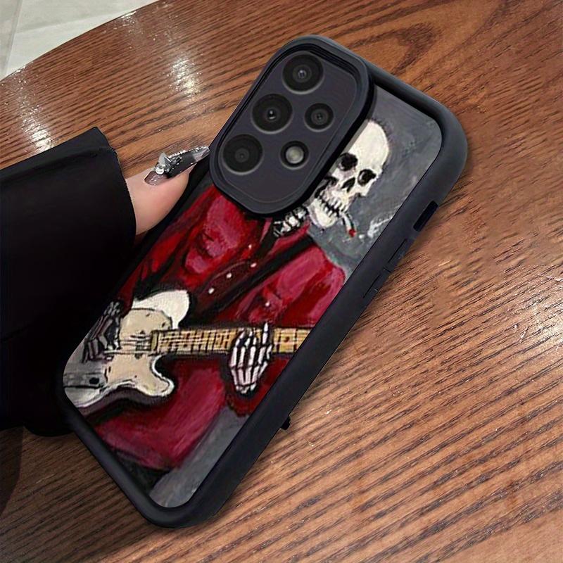 Vintage Guitar Skull Pattern Phone Case forSamsung Galaxy S26 S25 S24 S23 S22 S21 Fe Plus Ultra A13 A14 A15 A16 A17 A33 A34 A35 A36 A52 A53 A54 Note20