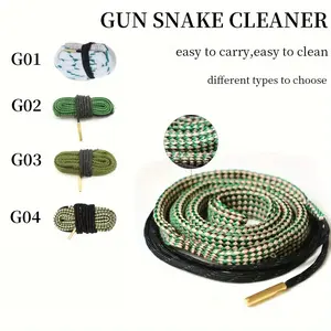 Compact Bore Rope Brush Cleaner with Multiple Brushes, Polyester/Copper Barrel Snakes, Mount-Compatible Single-Pass Cleaning Tool for Hunting Equipment Maintenance