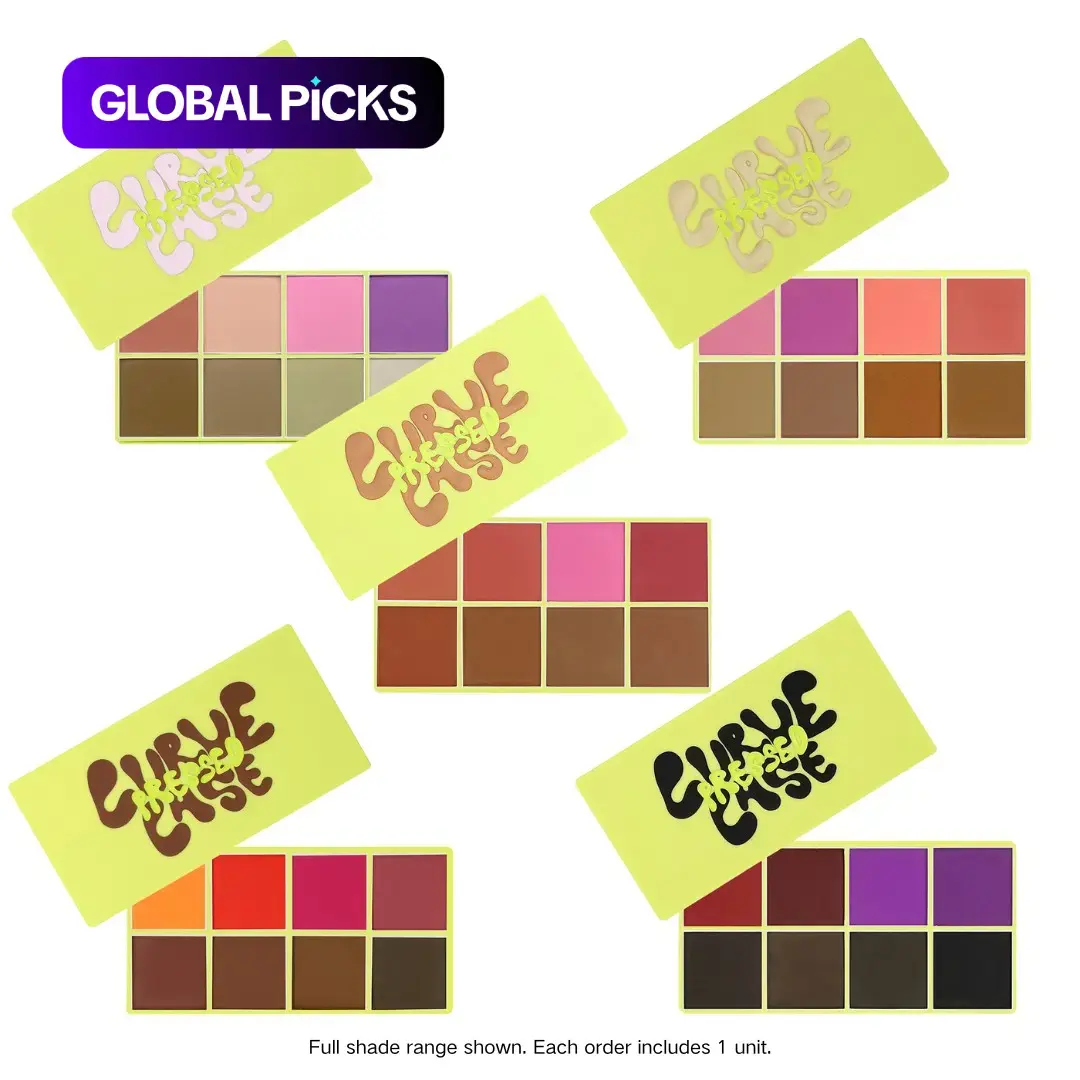 Curve Case Pressed Powder & Brush, Makeup Palette Set, Makeup Sets, Beauty Sets - Made by Mitchell #GLOBAL PICKS
