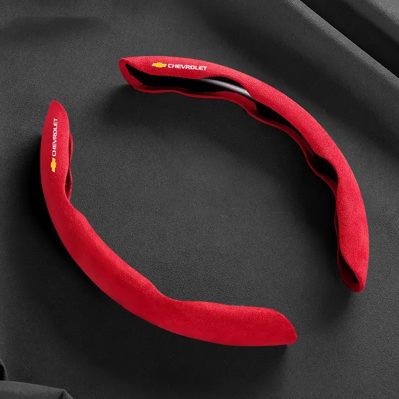 2pc Suede Universal 38CM Car Steering Wheel Cover Booster Non-slip Cover For Chevrolet Spark Captiva Cruze Malibu Equinox Trax Camaro Blazer Accessories