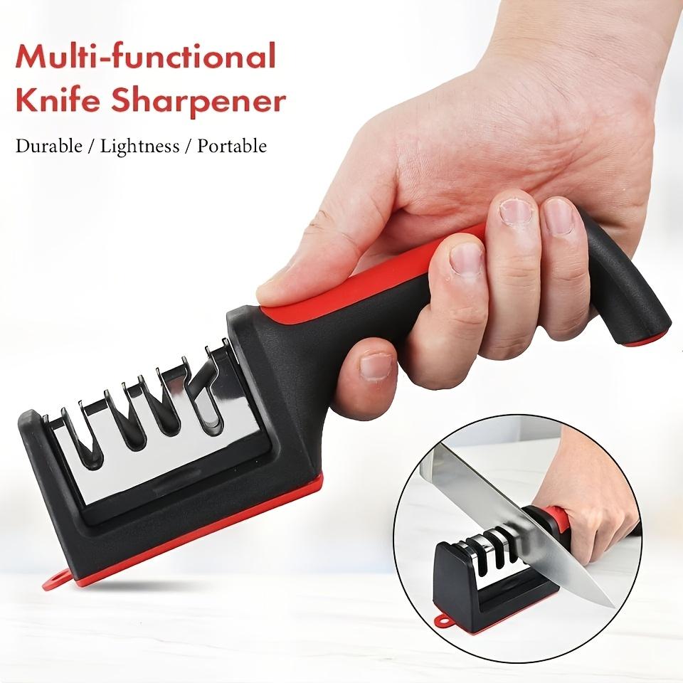 4-Stage Professional Kitchen Knife Sharpener - Tungsten & Diamond Ceramic Sharpening Stone for Chefs Kitchenware Home