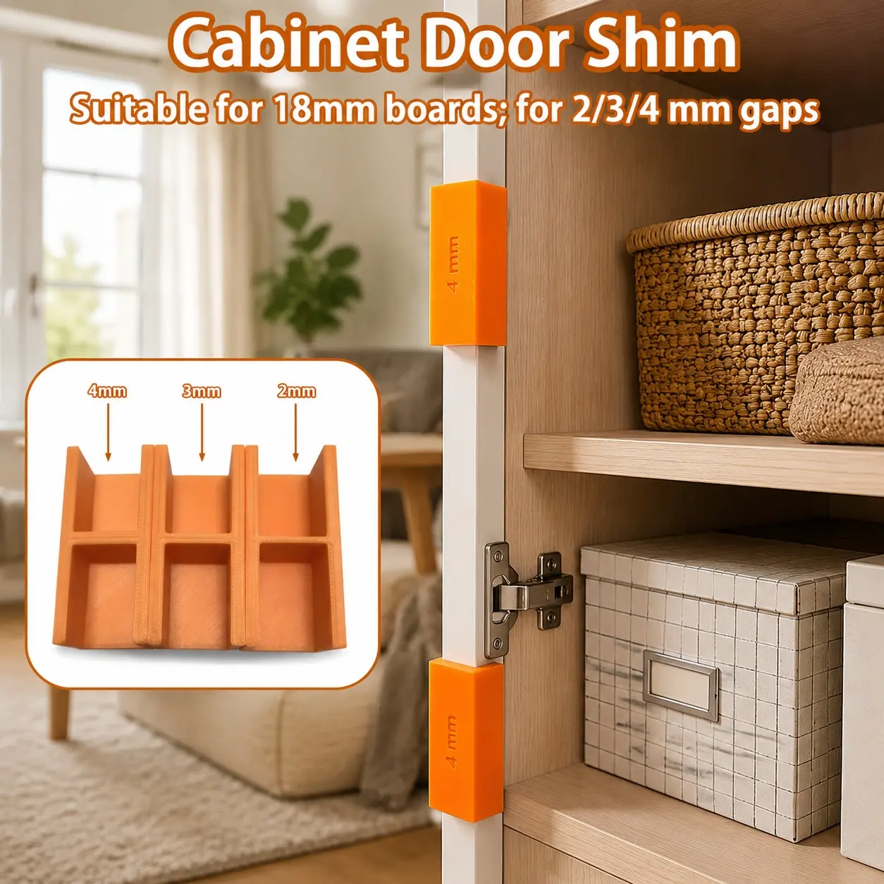 10pcs drawer cabinet door pad, wooden board connection corner code, compatible with 18mm inner board, 2/3/4mm gap adjustment, drawer track repair, woodworking decoration gasket