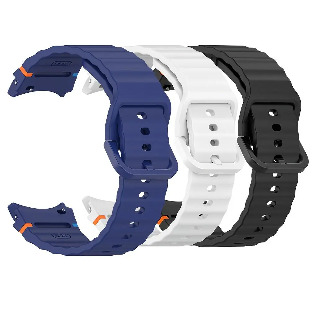 3 Pack, Premium Silicone Sports Straps for Samsung for Galaxy Watch 7/6/5/4/FE 40mm/44mm, band for Galaxy Watch 6/4 Classic 43mm/47mm/42mm/46mm, for Galaxy Watch 5 Pro 45mm, Classic Design, Suitable for Men And Women, Ideal Gift Choice smart bracelet