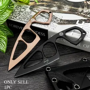 New Jungle Compact Fixed-Blade Knife with Sheath, High-Hardness 440C Stainless Steel Blade—Ideal for Daily Adventures, Mountaineering, Cutting, Rescue, Hiking, Portable Outdoor Survival, and Camping