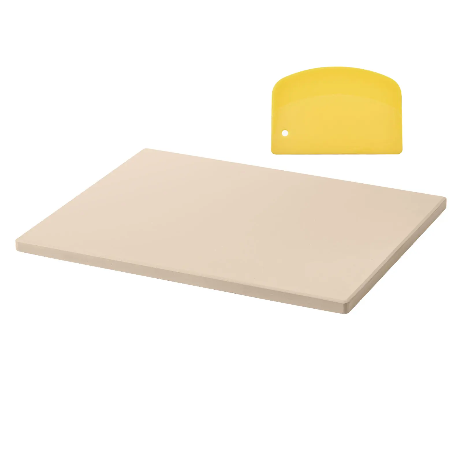 Pizza Stone, Extra Large Baking Stone with Scraper, Cordierite Construction, Multifunctional Scraper, Wide Applications, For Kitchen Oven