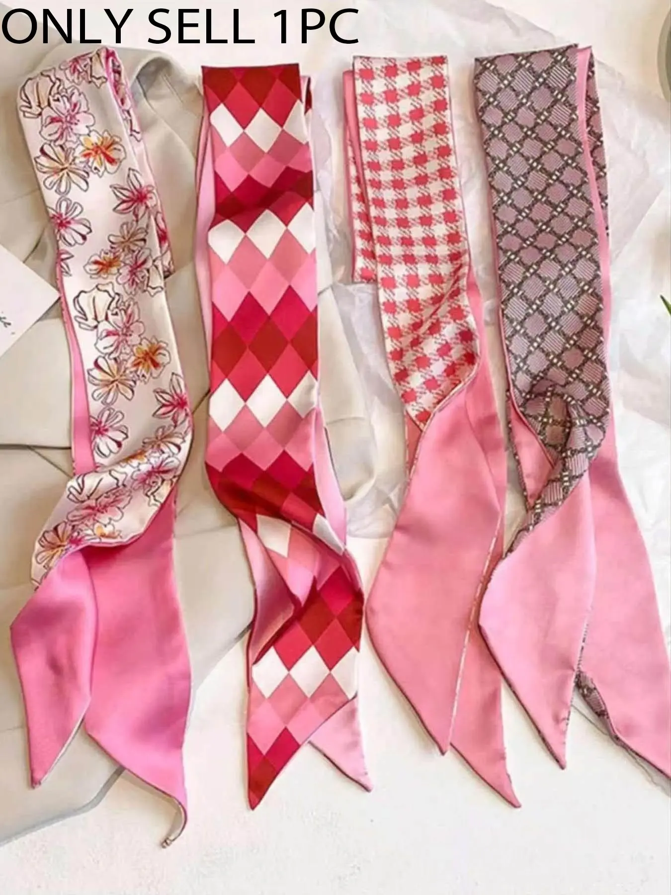Elegant random plaid pattern headband for women - casual fashion wear, silk scarf, fashionable hair accessories, luggage and accessories, Travel Scarf