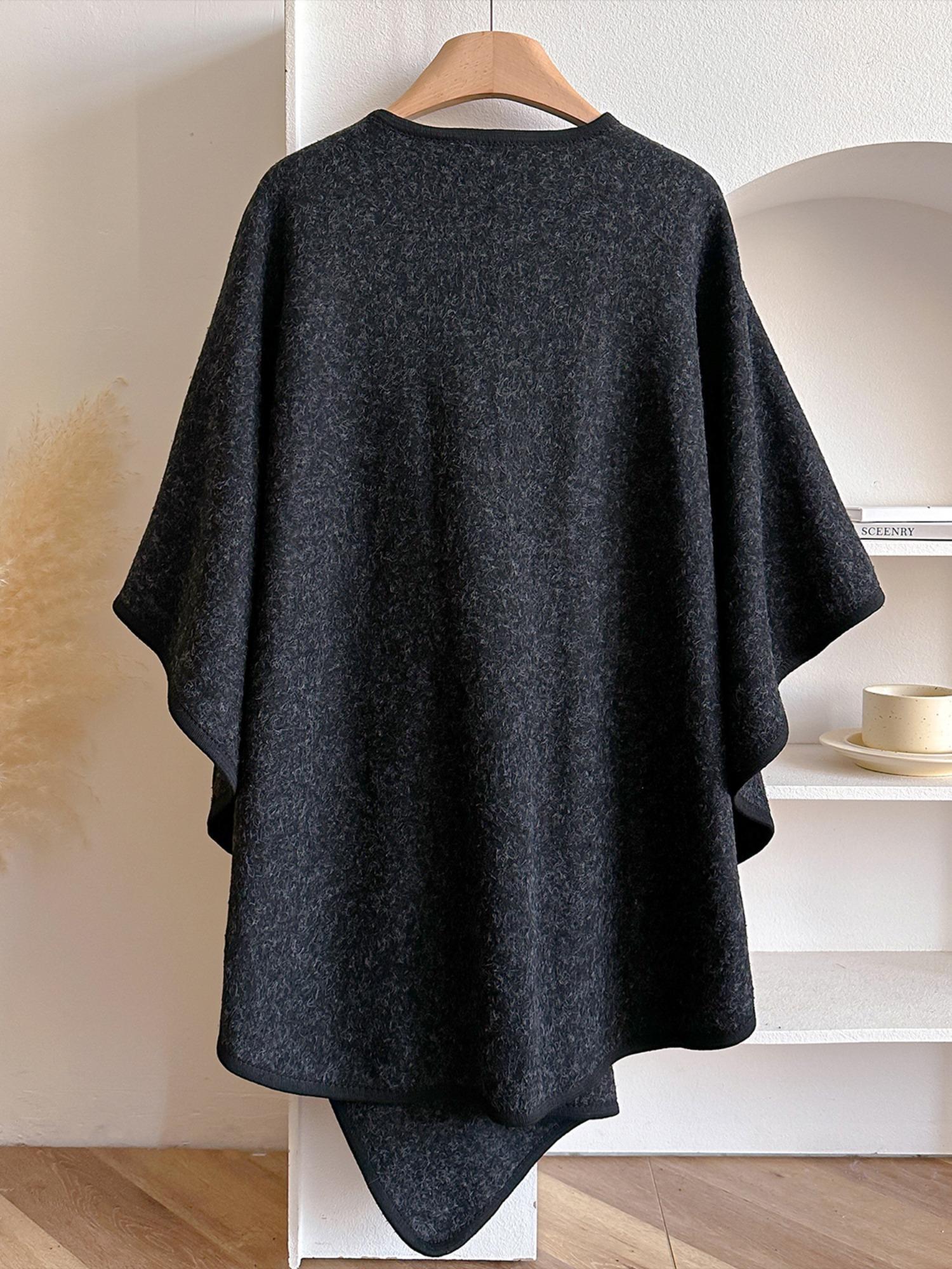 Women's Solid Color Cape, Soft Comfortable Fashion Shawl for All Seasons, Soft Warm Shawl, Vintage Versatile Accessory for Daily Use, Womenswear