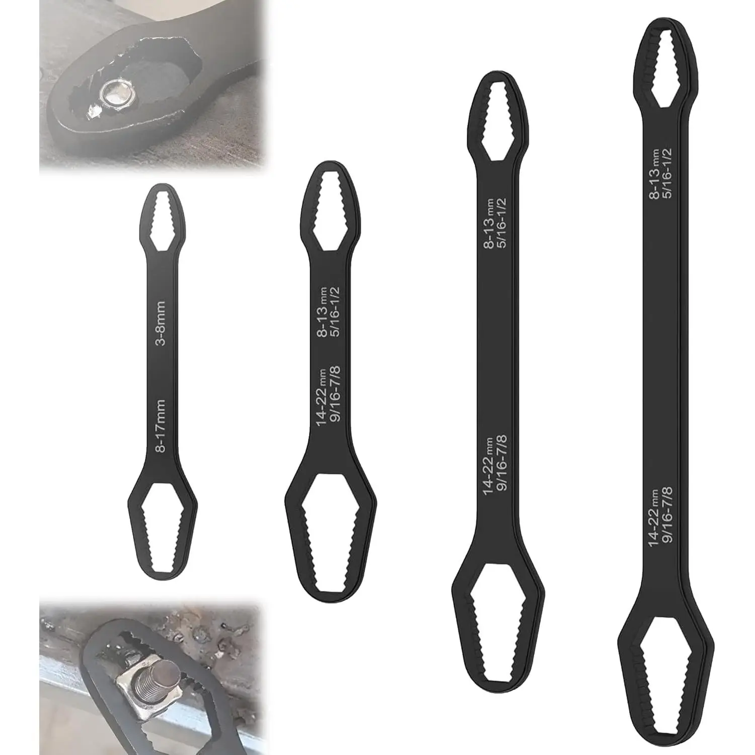 Universal Torx Wrench Double-Head Self-Tightening, 3mm-22mm, 4pcs |   Adjustable Glasses Wrench, Multi-purpose Multi-function, For Outdoor Riding Home Car Repair