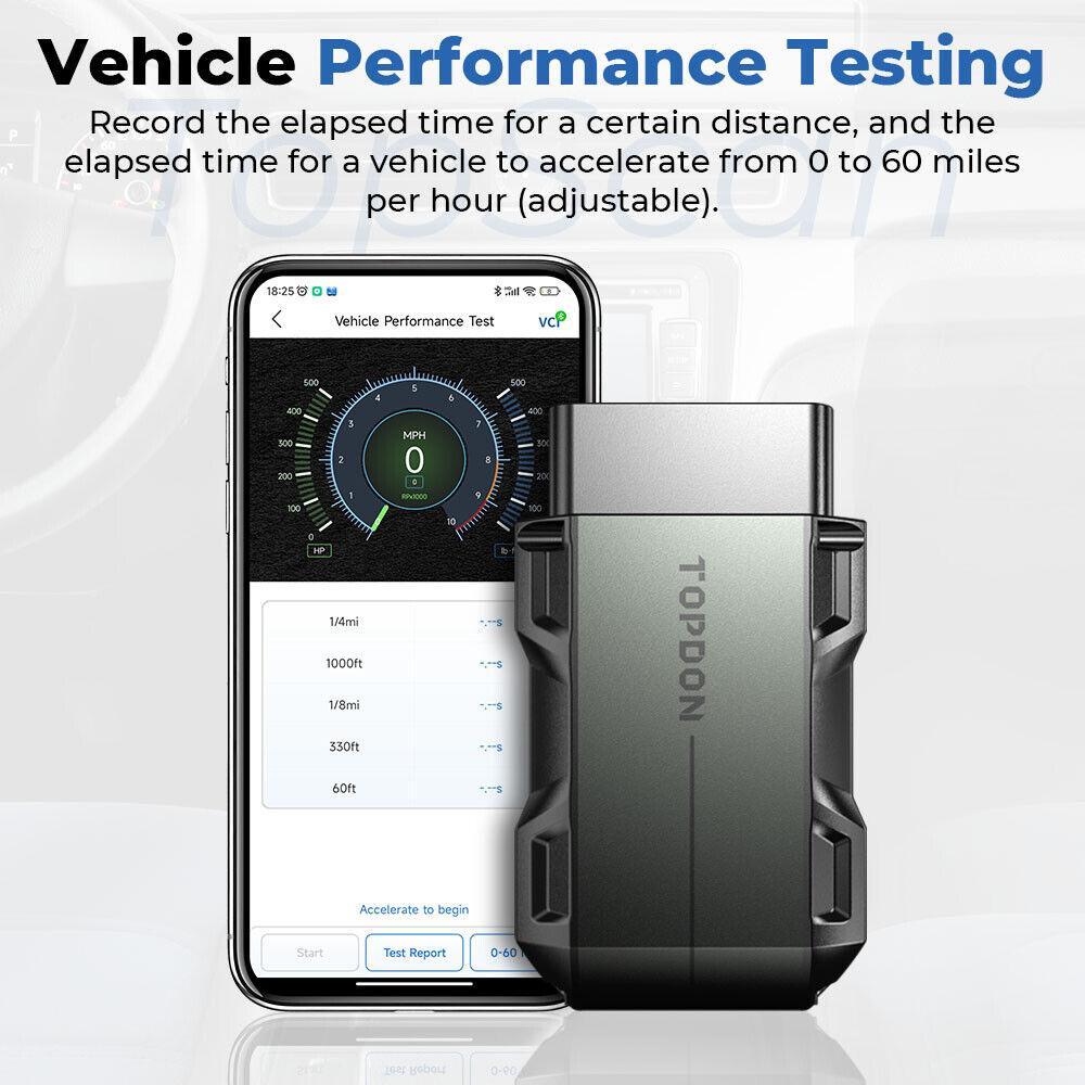 TopScan Bluetooth-compatible OBD2 Diagnostic Tool Scanner, Full System Code Reader, Car Diagnostic Tool for Android & iOS, Professional Car Scanner, Vehicle Diagnostic Tool, Automotive Diagnostic Scanner