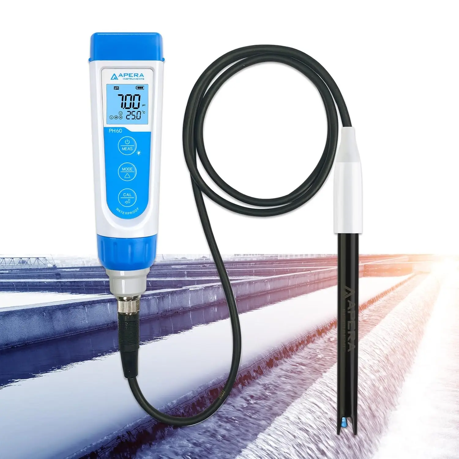 Handheld pH Meter Tester Kit with LabSen 335 ATC pH Electrode for Lab-Grade pH Measurement in Wastewater, Suspensions, and Emulsions