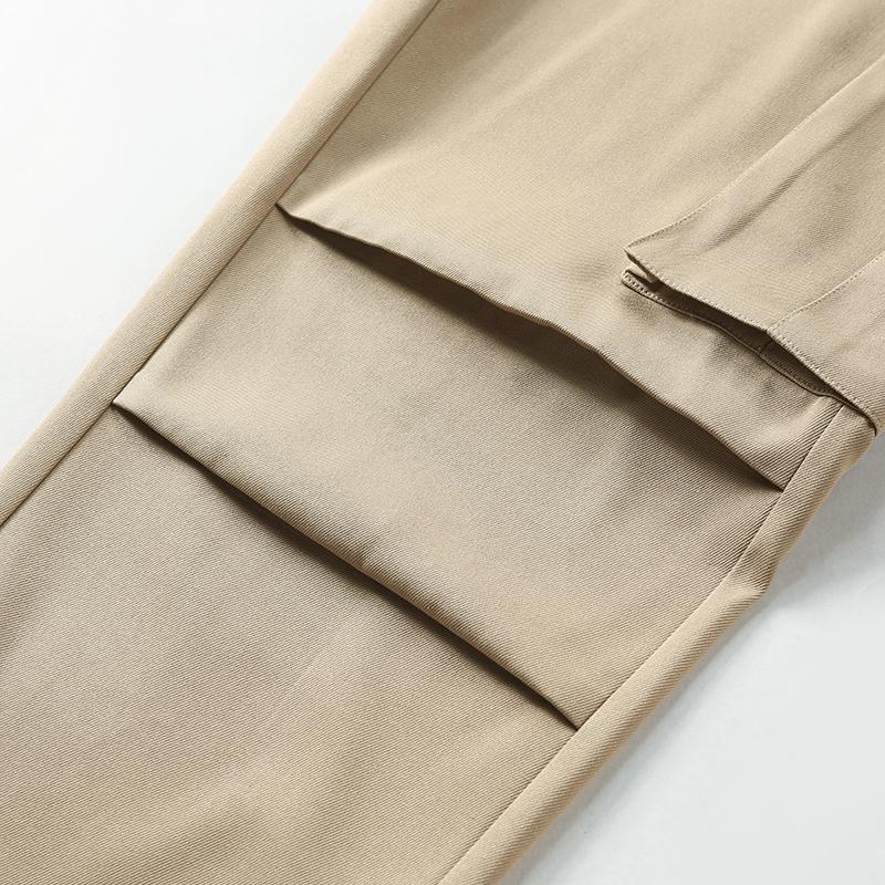 Men's work pants, solid color, equipped with multiple practical pockets, made of non stretch fabric, suitable for hiking trips, spring/autumn outdoor activities, and everyday casual occasions, men's casual pants