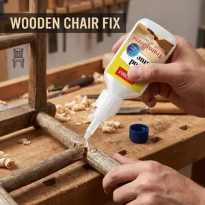 Multi-Purpose Quick-Dry Adhesive, Transparent Hardening, No Stains, Ideal for Wooden Furniture Repairs, Deep Repair Without Marks