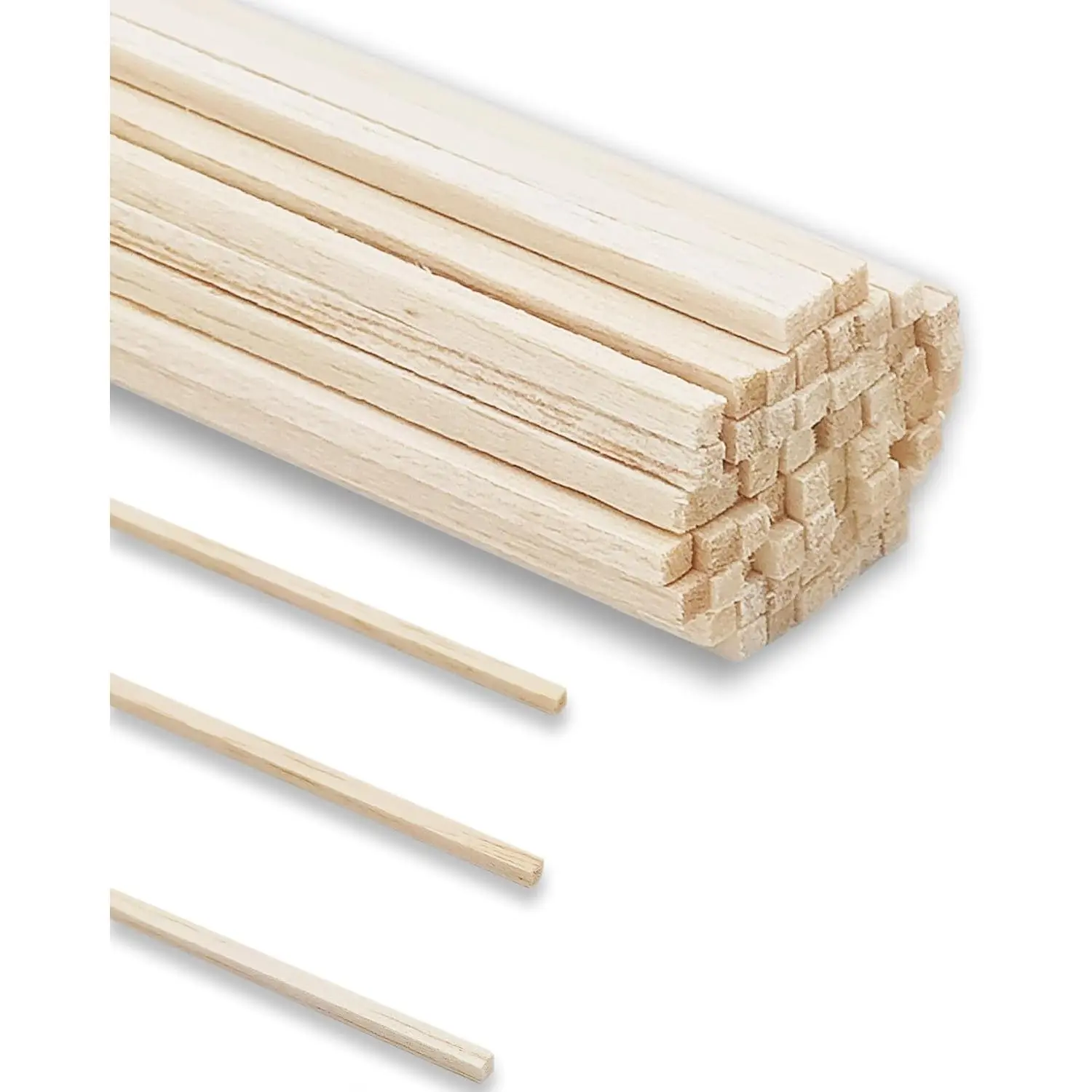 60 count  Square Dowel Rods 1/8 x 1/8 x 12 inch,Balsa  Squares for Crafts,Model Making (1/8"x12"-60pcs)