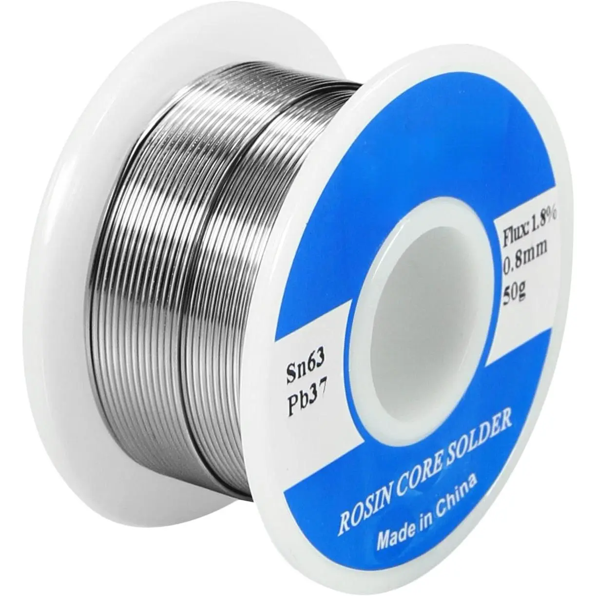 63-37 Tin Lead Rosin Core Solder Wire for Electrical Soldering (0.8mm 50g)