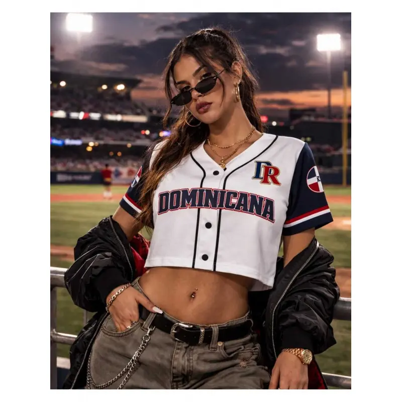 High-quality short baseball jersey,  Dominican Republic short baseball shirt, top, Dominican flag short jersey, 2026 international event model