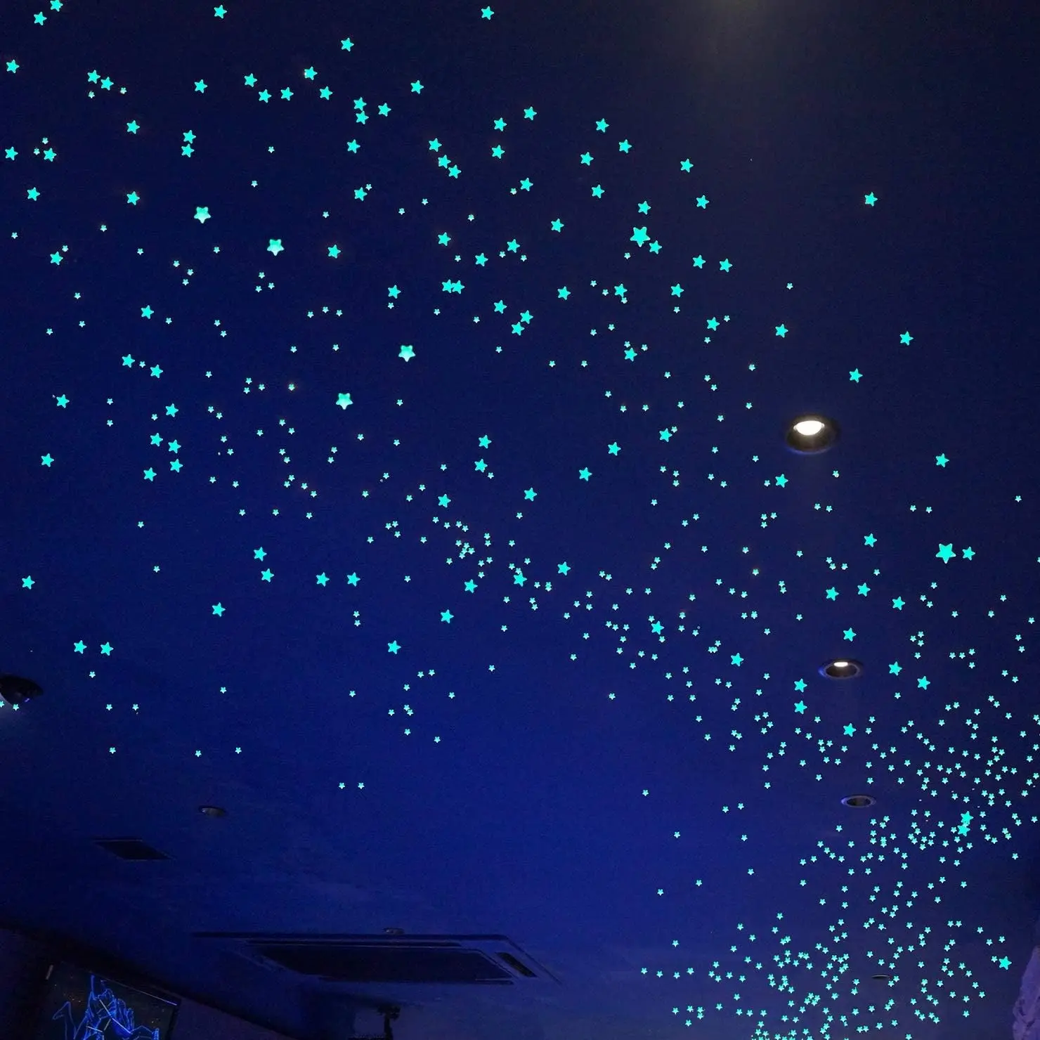 Glow in The Dark Stars for Ceiling Decal Decor 633 Pcs Realistic 3D Sticker | Starry Sky Shining Decoration Perfect for Bedroom Bedding Room