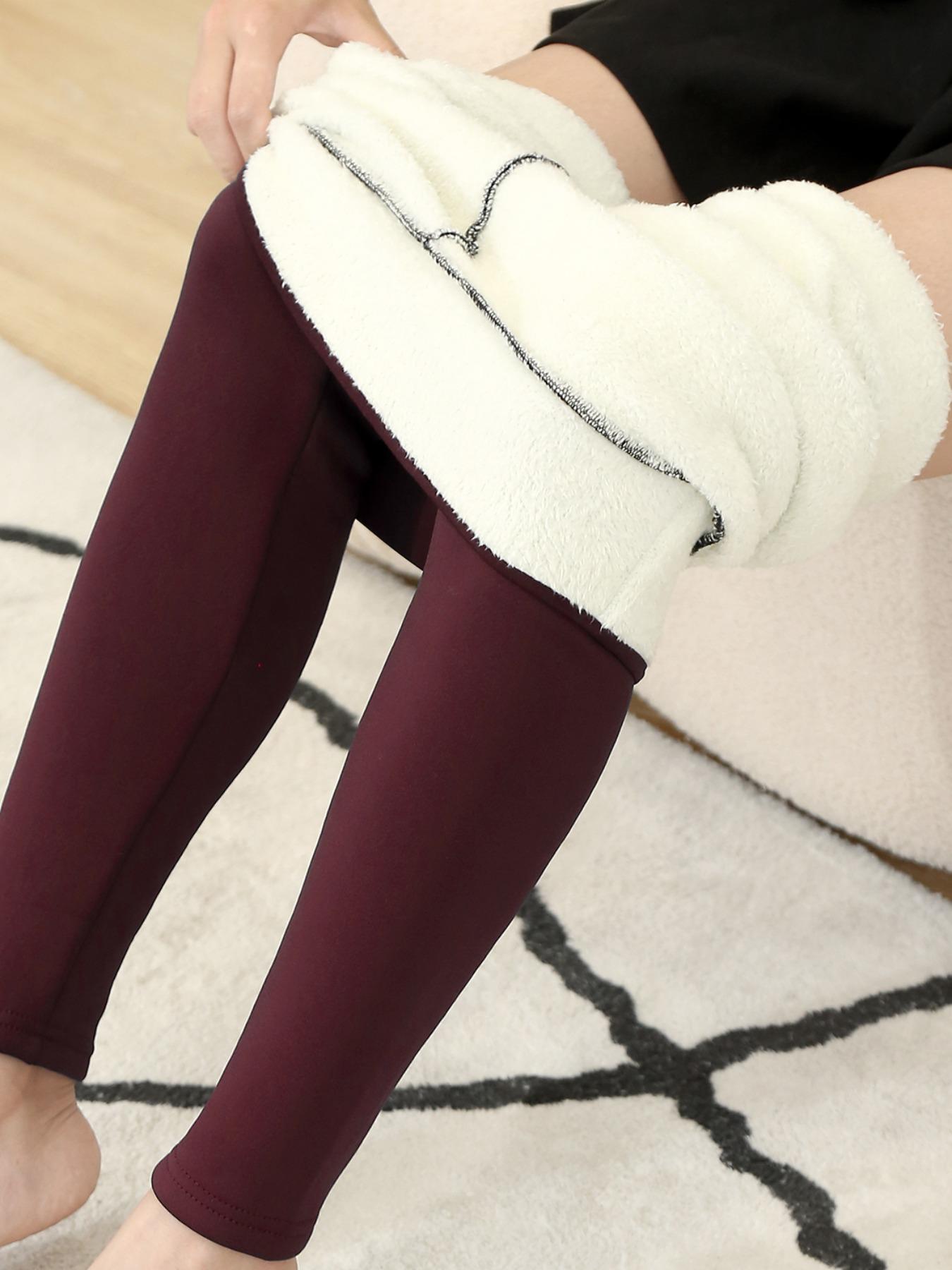 Winter Women's High Waist Sports Tummy Control Leggings, Casual Soft Fleece-Lined High Stretch Warm Pants, Gym Clothes, Ladies Sportswear for Indoor Outdoor Wear, Leggings for Women, fleece-lined, High Waisted Leggings