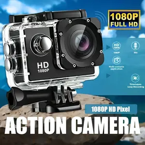 A 140 °   Wide-Angle 1080P High-Definition Action Camera with a 2.0 inch LCD Display - Captures Ultra-High-Definition Footage, Features Automatic Exposure, a Fisheye Lens, And Can Be Powered by Battery Or USB, Supports MP4 Format