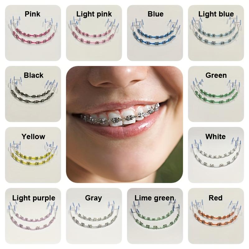 Colorful Temporary Teeth Decorations |                      Braces with Rubber Bands & Stainless Steel |                       Vibrant Party Style for Halloween, Thanksgiving, Christmas |                       Durable, Easy-to-Use Beauty Retouching Gear M