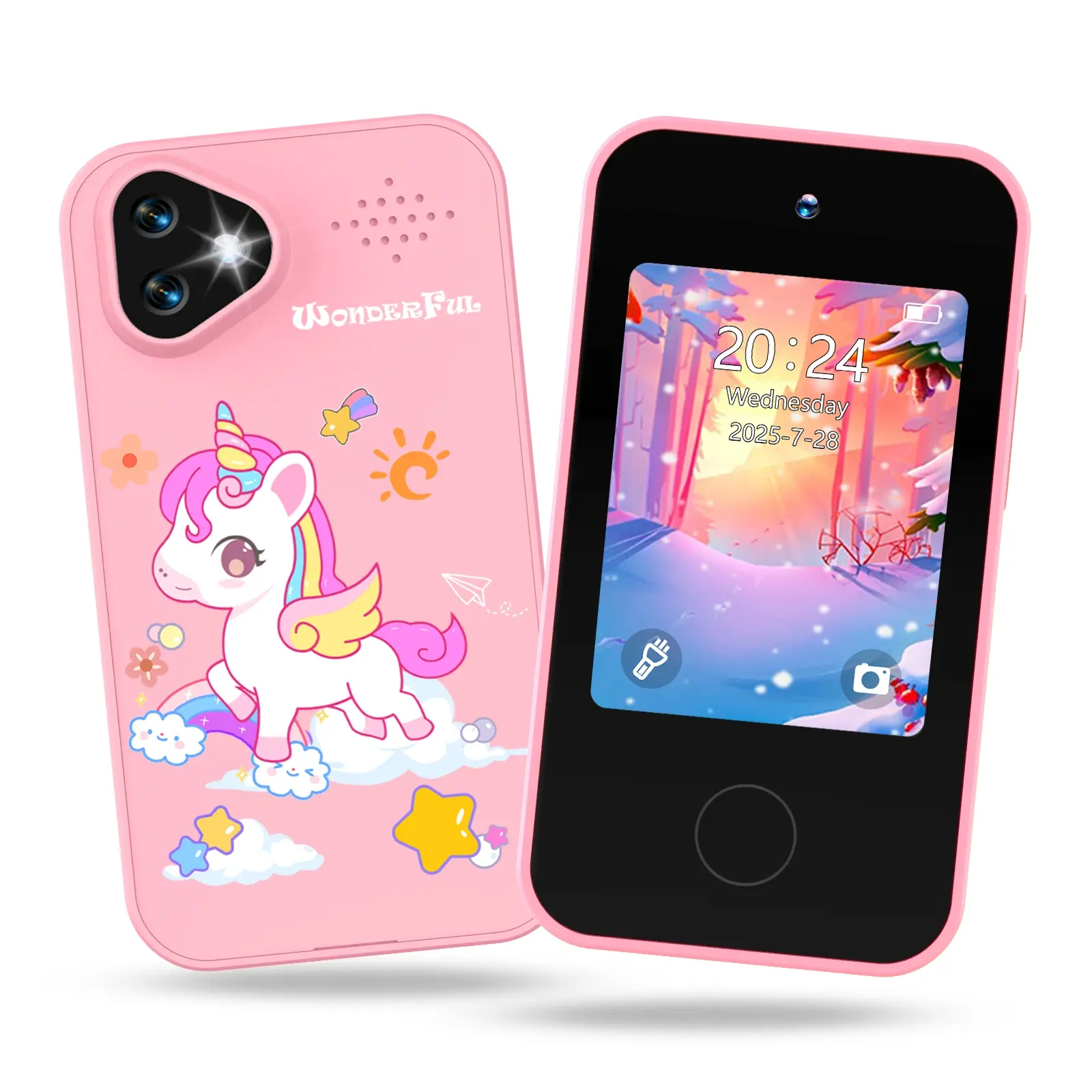 Smart Phone Toy with 2.8inch Touchscreen Camera, MP3 Learning Smartphone with Front and Rear Dual-lens Camera, Creative Birthday and Holiday Gift Options