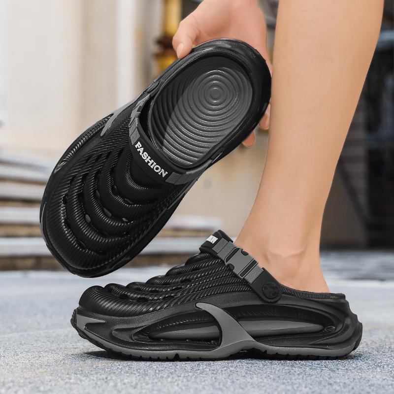 TikTok Made Me Buy It Viral Men's Clogs Streetwear Thick Sole Sandals Non-Slip Breathable Outdoor Beach Shoes Lightweight Comfort Slides Summer Essentials Gift for Him Cyberpunk Design Quick Drying Garden Shoes