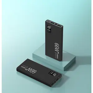 PD66W Super Fast Charging 30000mAh Large Capacity Portable Power Bank with LED Battery Display Outdoor Charger Compatible with Various Electronic Devices Black / White