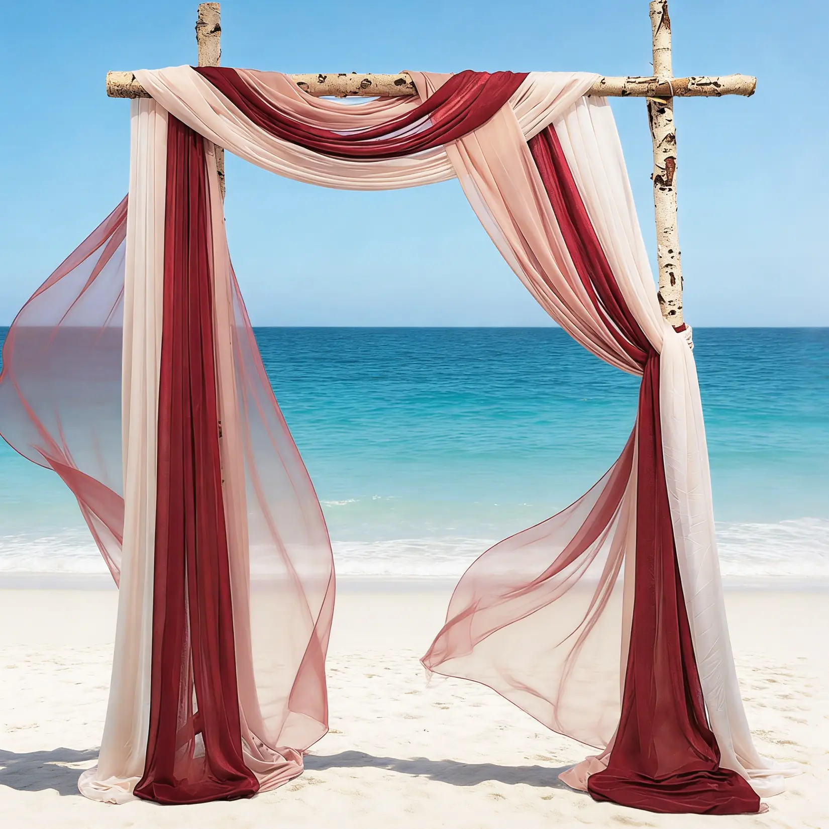 Elegant Sheer Chiffon Wedding Arch Drapes – 3 Panels, 2.5x19.5ft – Soft Mauve, Dusty & Light Pink – Perfect for Ceremony, Party, Reception, Arbor, Doorway – Home Decor
