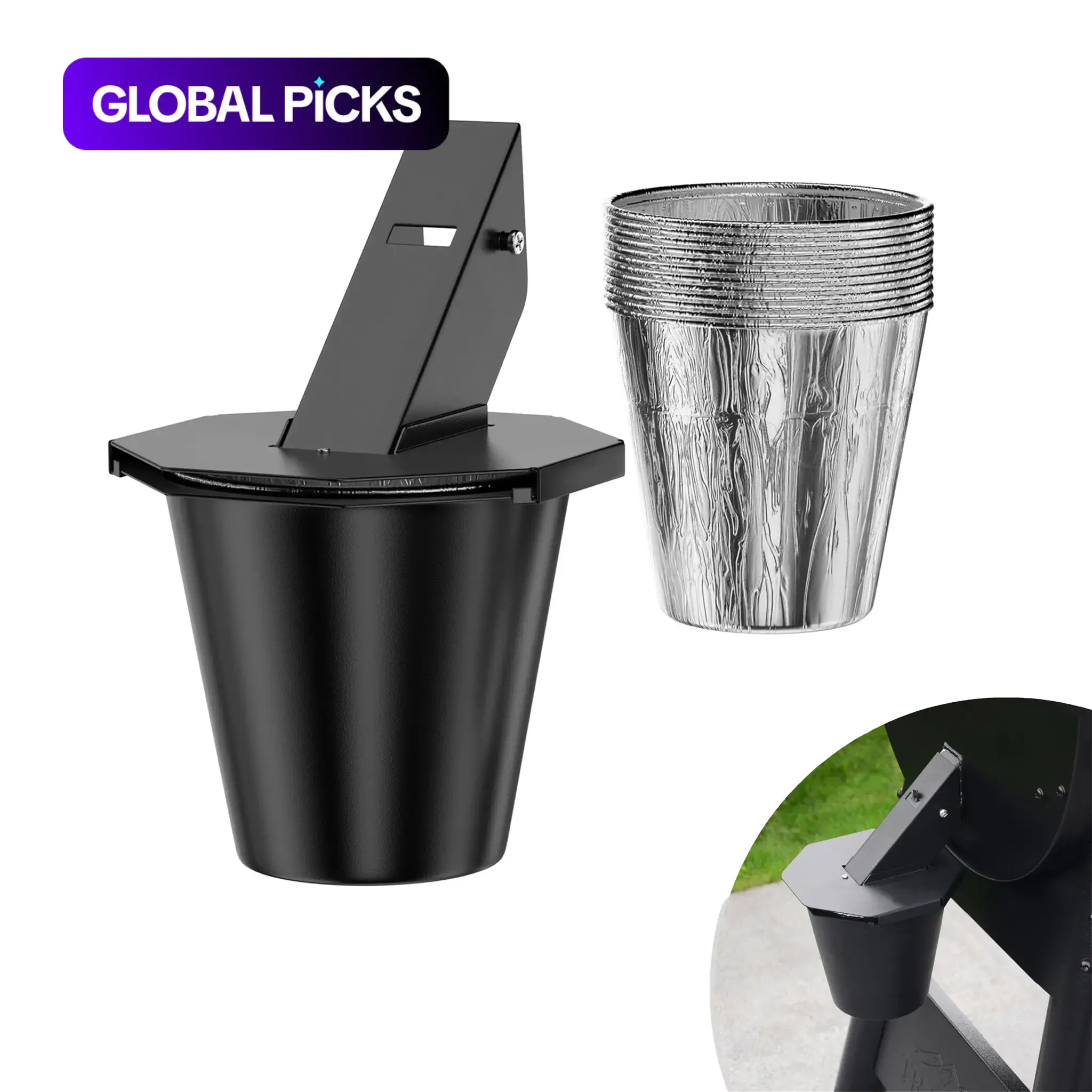 Upgraded Oil Bucket Set with Covers, 12 Pads Included, Practical Design, Compatible with Most Grills, Ideal BBQ Choice, Barbecue Accessories, Grilling Accessories #GLOBAL PICKS