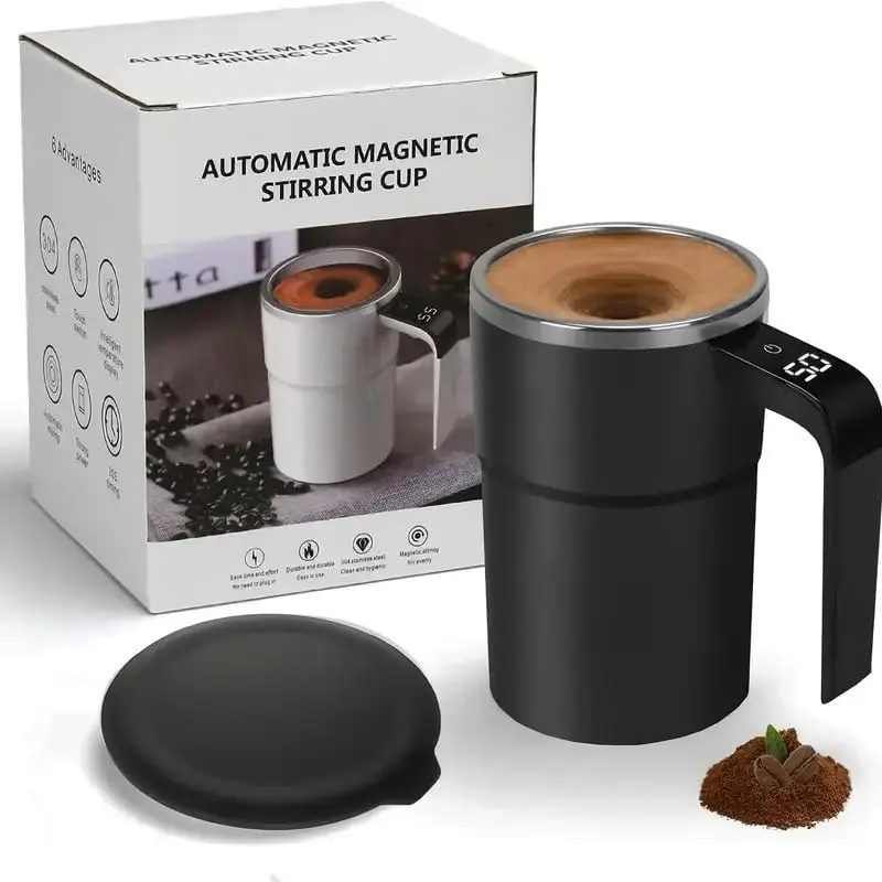 380ml Self-Stirring Coffee Mug Automatic Mixing Travel Mug with Lid |   USB Rechargeable Portable Stirring Cup Coffee, Milk, Hot Chocolate, Protein Shakes Spill-Proof, Easy-Clean