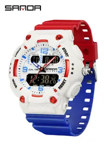 Fashion Super Cool Men's Sports Watches Waterproof, Dual Display Digital Men Quartz Wristwatch, Alarm Clock Week Date Stopwatch Multifunction Luminous Watch For Man Ideal Holiday Gifts