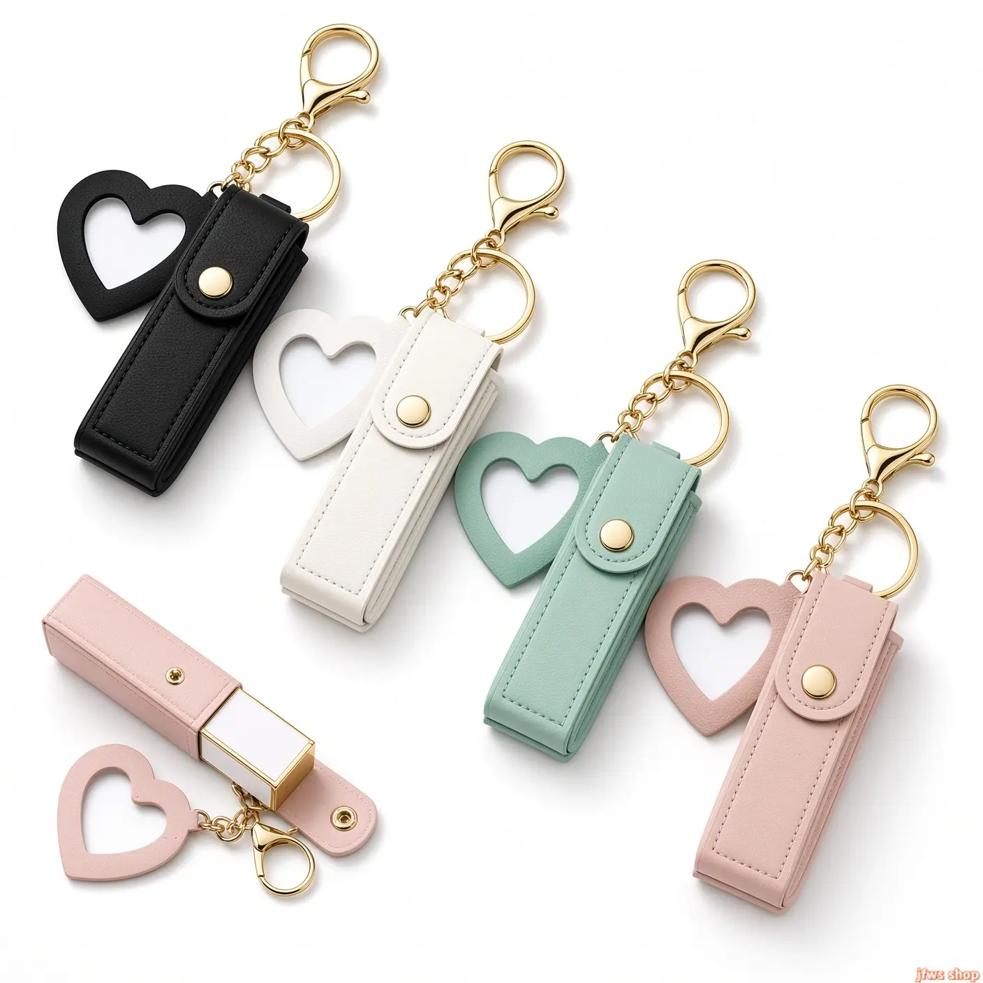 4-Pack PU Leather Lip Balm Holder Keychain with Mirror, Cute Aesthetic Chapstick Case for Purse & Travel – Y2K Coquette Makeup Organizer, Mini Mirror Keychain Bulk Set for Women & Girls tiktokshopbacktoschool