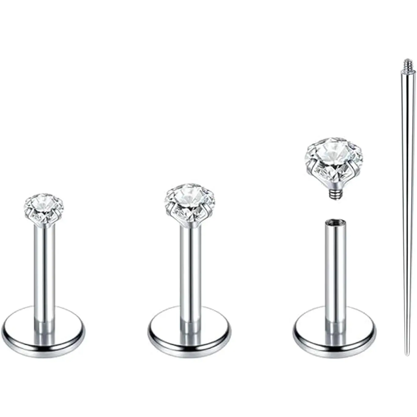 16G Titanium Earrings/Nose Stud Set for  to school(Safe / ) Nickel-Free.0.5g Ultra-Lightweight ( Than Raindrops)24/7Comfort.Wear.no discolouring/ For Daith/Helix/Nostril Piercings Unisex Design