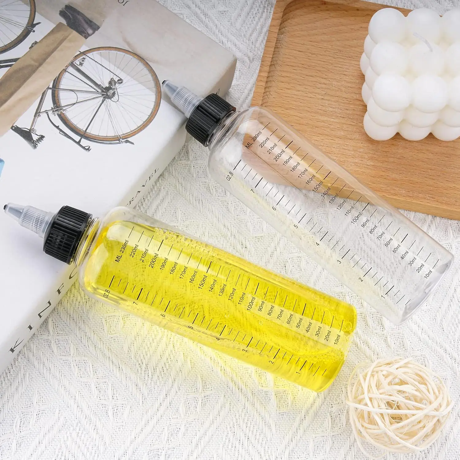3/6 Pack Clear Plastic Refillable Bottles With Scale Marks & Screw Lids, Round Liquid Dispensing Containers, Suitable For Ink, Oil Painting Pigments And Handicraft Art Supplies Storage