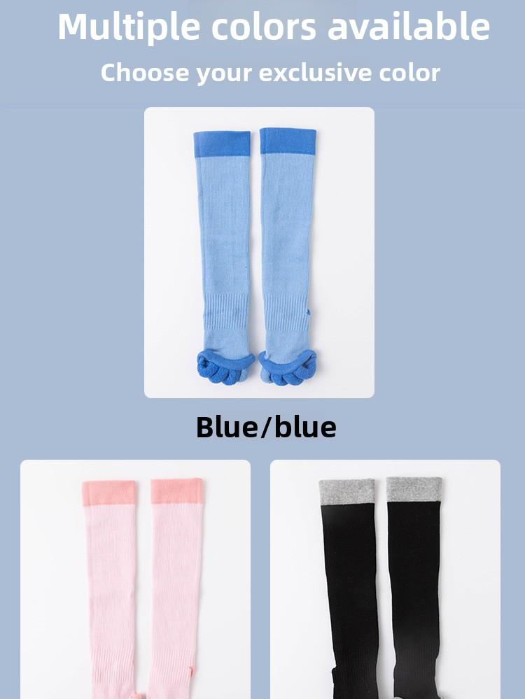 Toe-Separating Yoga Socks - Non-Slip Athletic Socks for Women,#Workout Socks, Pilates Socks & Gym Fitness Socks,Long pressure split-toe socks, anti-slip calf socks