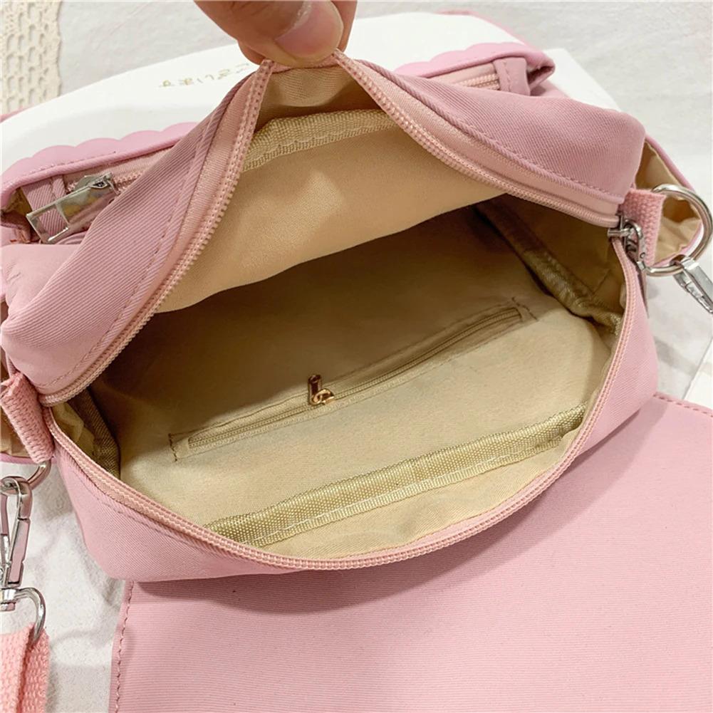 Y2K Cute Girl Lolita Bow Rabbit Shoulder Bag Women Star Moon Canvas Crossbody Bags Korean Kawaii Satchel Bag Sweet Messenger Bag